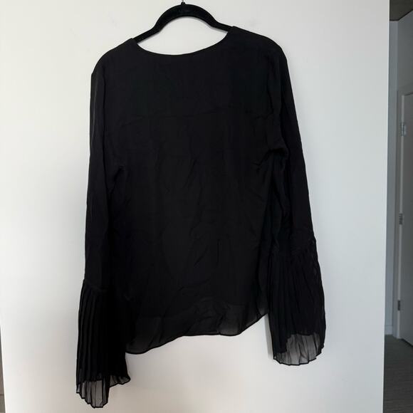 RAMY BROOK Sonia V-neck Long-sleeve Blouse In Black Size M - Picture 5 of 5